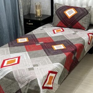 Cotton Printed Bedsheet Set - 2 pcs (Grey)