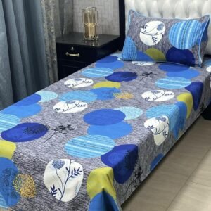 Cotton Printed Bedsheet Set - 2 pcs (Grey)