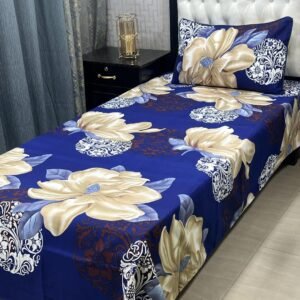 Cotton Printed Bedsheet Set - 2 pcs (Blue)