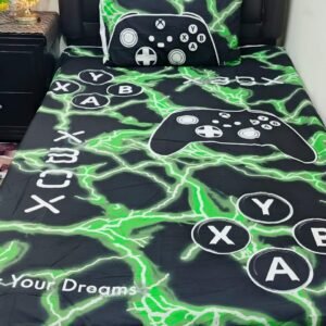 Joystick Printed Bedsheet Set - 4 pcs