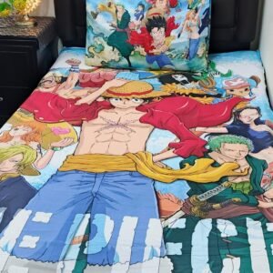 One Piece Printed Single Bedsheet Set - 4 pcs