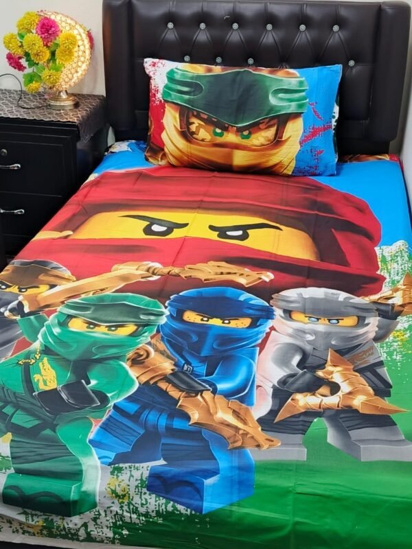 Lego Ninjago Printed Single Bedsheet Set - 4 pcs