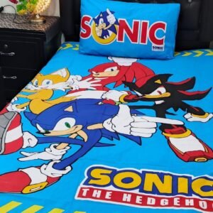 Sonic Printed Single Bedsheet Set - 4 pcs