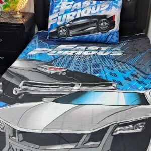 Fast Furious Printed Single Bedsheet Set - 4 pcs