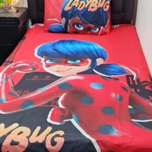 LadyBug Printed Single Bedsheet Set - 4 pcs