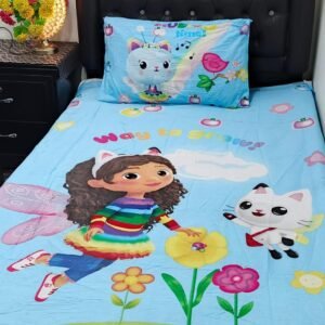 Gabby'S Doll house Printed Single Bedsheet Set - 4 pcs