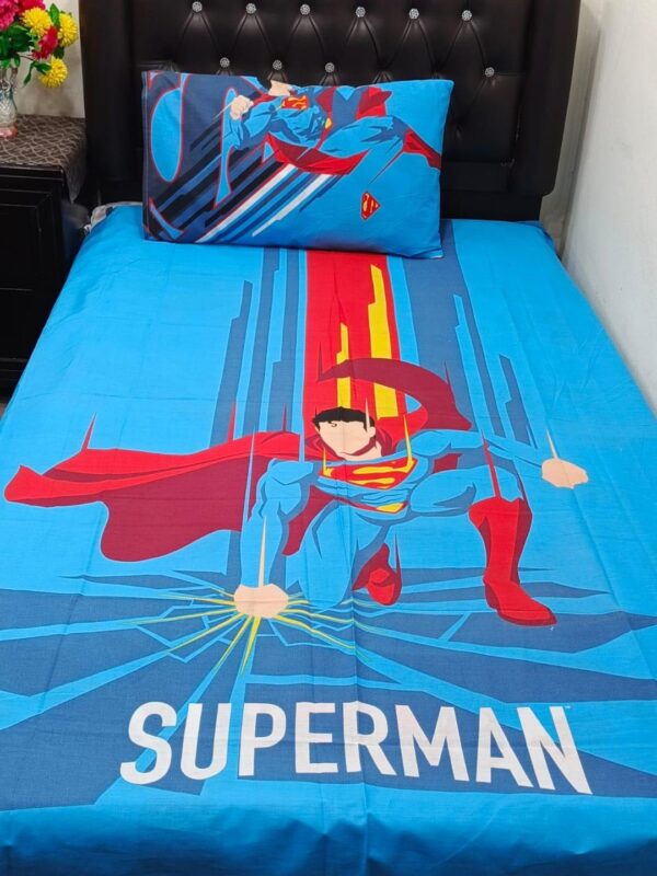 Superman Printed Single Bedsheet Set - 4 pcs