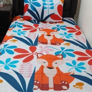 Fox Printed Single Bedsheet Set - 4 pcs