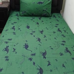 Dinosaur Printed Single Bedsheet Set - 4 pcs