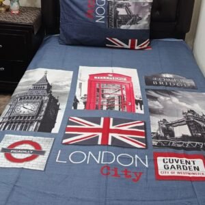 London City Printed Single Bedsheet Set - 4 pcs