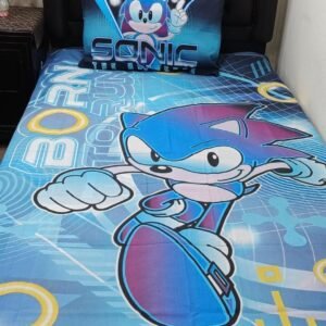 Sonic Printed Single Bedsheet Set - 4 pcs