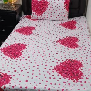 Heart Printed Bedsheet Set - 4 pcs