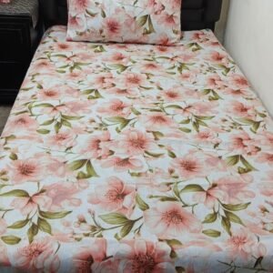 Flowers Printed Bedsheet Set - 4 pcs