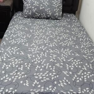 Leaves Style Printed Bedsheet Set - 4 pcs