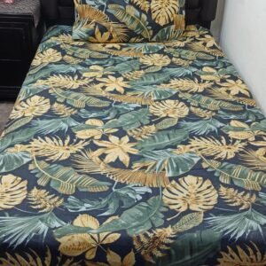 Leaves Printed Bedsheet Set - 4 pcs