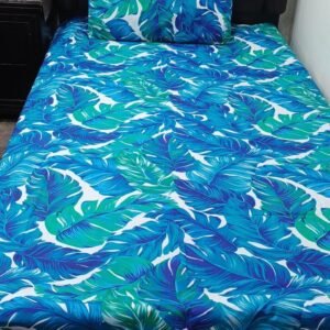 Leaves Printed Bedsheet Set - 4 pcs