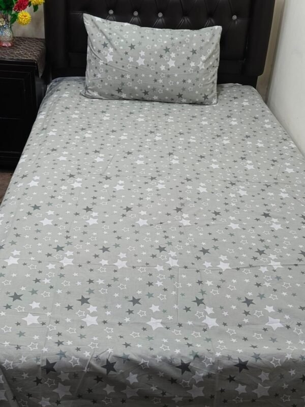 Stars Printed Bedsheet Set - 4 pcs