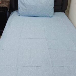 Light blue Printed Bedsheet Set - 4 pcs