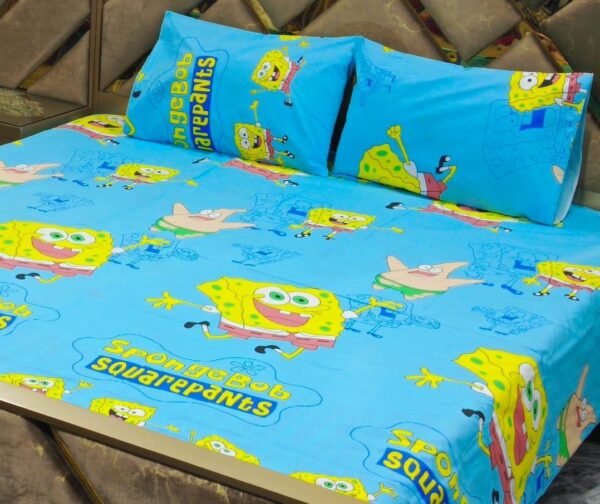 SpongeBob Printed Double Bedsheet Set - 3pcs