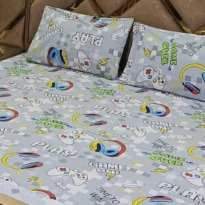 Headphones Printed Double Bedsheet Set - 3pcs