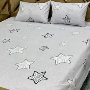 Star Printed Double Bedsheet Set - 3pcs