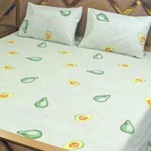 Avocado Printed Double Bedsheet Set - 3pcs