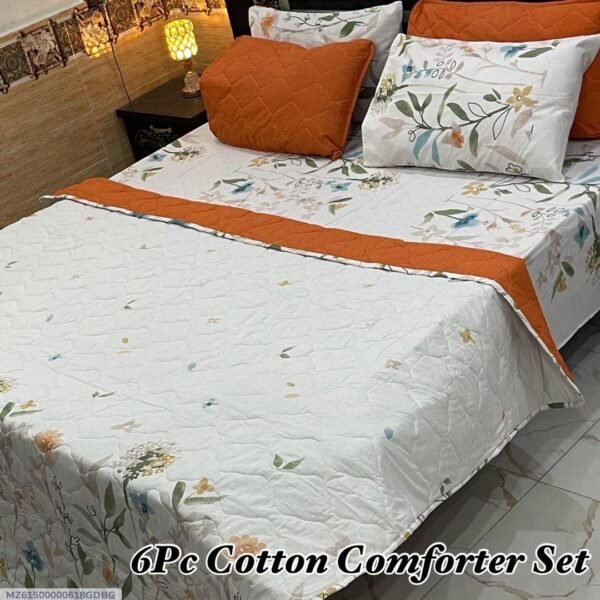 Printed Double Bedsheet Set - 6pcs