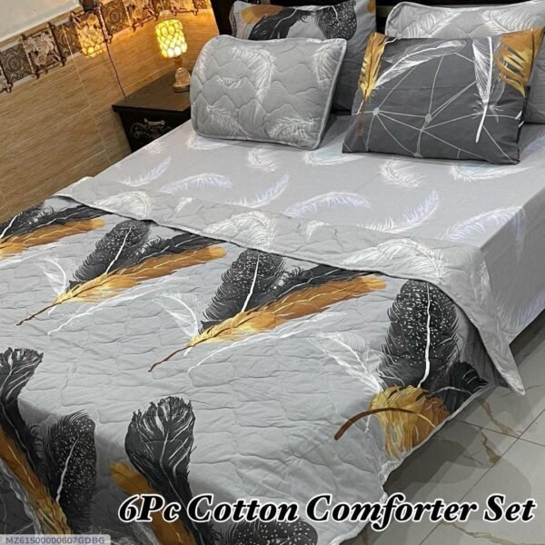 Fur Printed Double Bedsheet Set - 6pcs