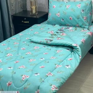 Flowers Printed Single Bedsheet Set - 3pcs