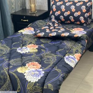 Flowers Printed Single Bedsheet Set - 3pcs