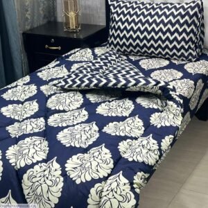 Leaves Printed Single Bedsheet Set - 3pcs