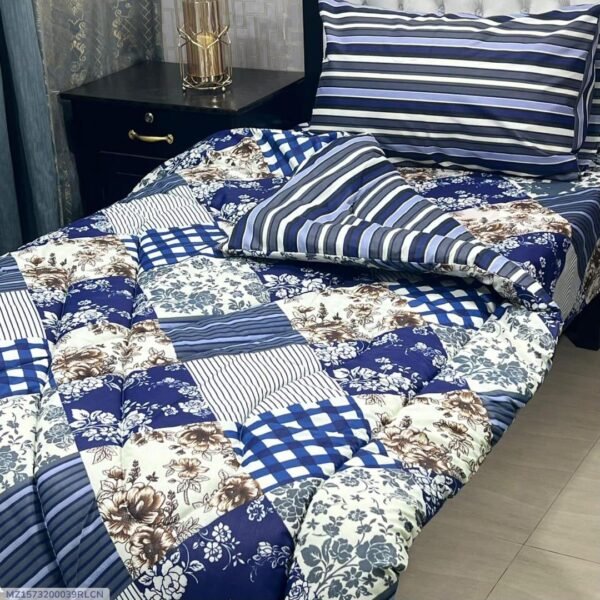 Flowers Printed Single Bedsheet Set - 3pcs