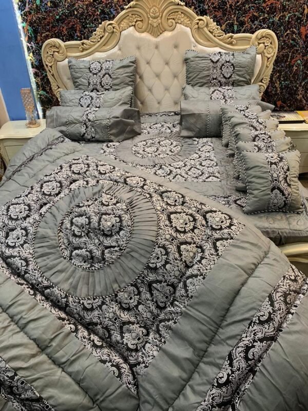 Printed Double Bedsheet Set - 14pcs