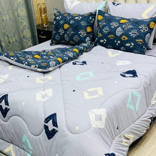 Printed Double Bedsheet Set - 6pcs