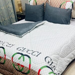 Gucci Printed Double Bedsheet Set - 6pcs