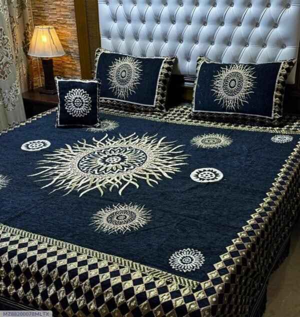 Circle Printed Double Bedsheet Set - 4pcs