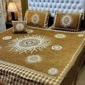 Circle Printed Double Bedsheet Set - 4pcs