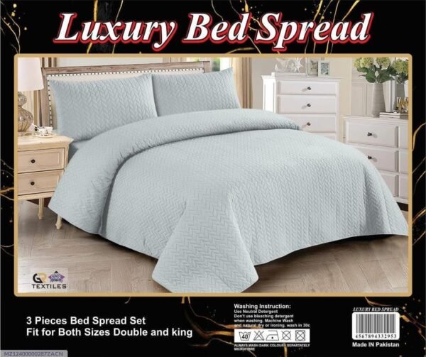 Luxury Bed Spread Double Bedsheet Set - 3pcs