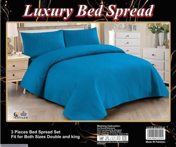 Luxury Bed Spread Double Bedsheet Set - 3pcs