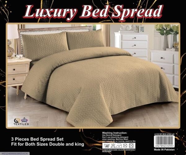 Luxury Bed Spread Double Bedsheet Set - 3pcs