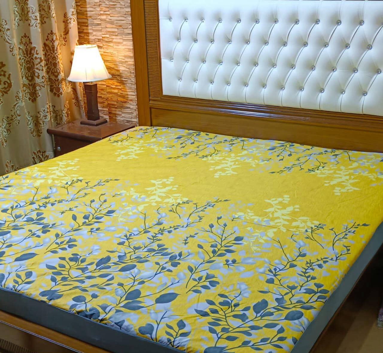 Flowers Printed Double Bedsheet