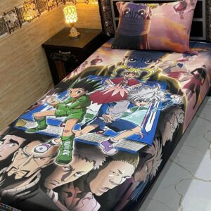Anime Cotton Printed Single Bedsheet – 4Pc
