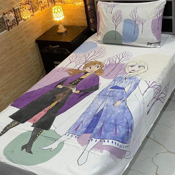 Disney Frozen Cotton Printed Single Bedsheet – 4Pc