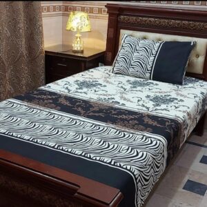 Beautiful Flower Cotton Printed Single Bedsheet – 4Pcs