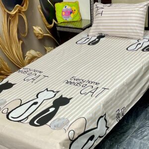 cat printed Bedsheet
